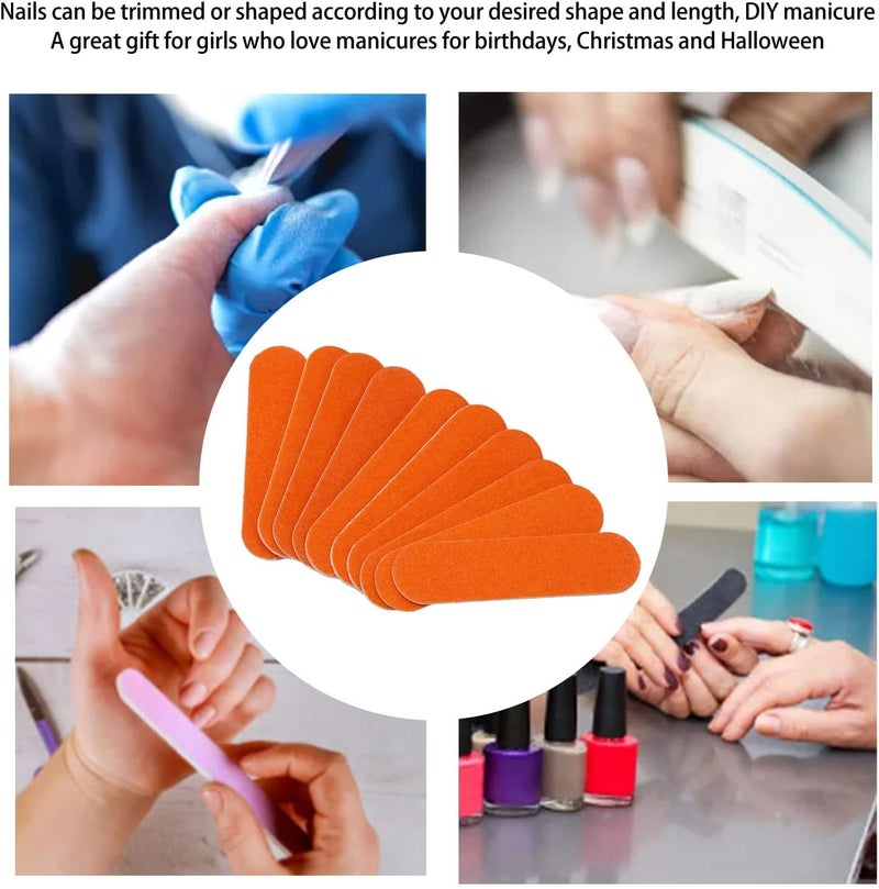 woobles 100 Pieces Waterproof Orange Nail Files, Reusable Sand Professional Nail File DIY Manicure Nail Files for Gel Nails - Image 4